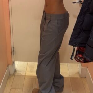 street wear society low-rise super baggy wide-leg pintstripe pants